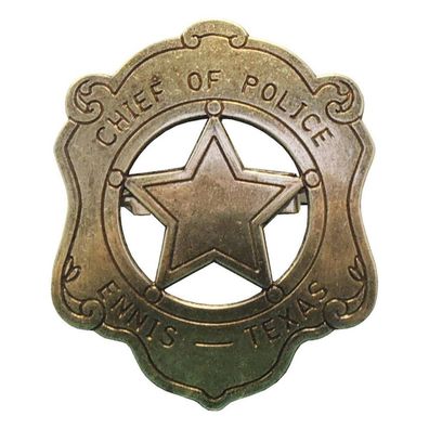Sheriffstern US-Polizeichef Abzeichen messingfarbend (Gr. 6cm)
