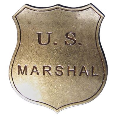 Sheriffstern US-Marshall Badge messing 1789 Edmund Randolph (Gr. 6cm)