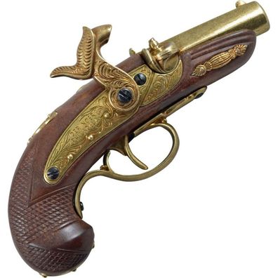 Derringer Pistole messingfarbend Kunststoffgriff USA 1862