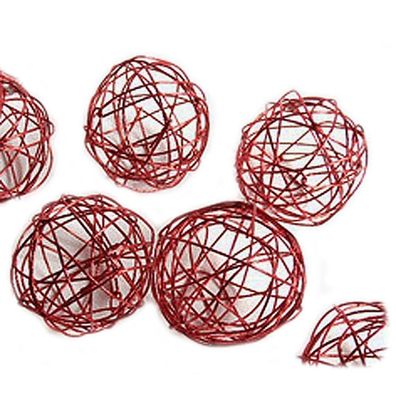 Drahtball rot 8er-Set (Gr. 3cm)
