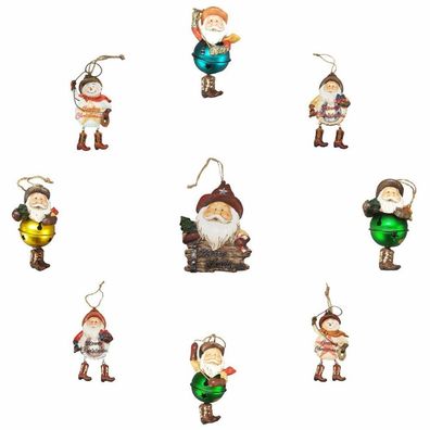 9er Set Western Weihnachts Figuren zum aufhängen (Gr. 13-14cm)