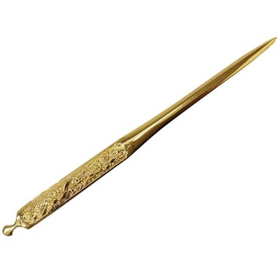 Kogai Drachen gold Beimesser für Samurai Katana (Gr. 20x0,9x0,3cm)