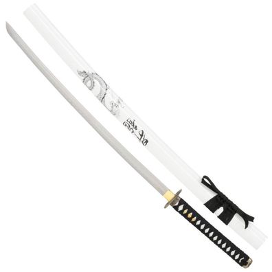 Samurai Schwert Katana Drache mit weißer Scheide (Gr. 97cm)