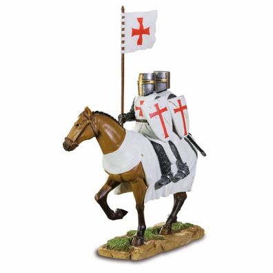 Kreuzritter 2 Ritter auf Pferd Templer (Gr. 19,5x13x5cm)