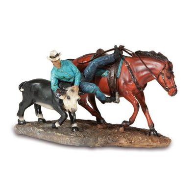 Rodeo Cowboy fängt Rind 21,5cm (Gr. 12x21,5x10,5cm)