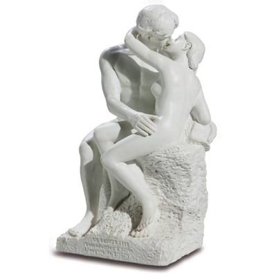 Der Kuss 15cm weiß nach Auguste Rodin (Gr. 15x7,5x7,5cm)