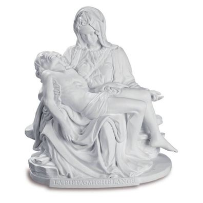 Christliche Pieta 14cm weiß nach Michelangelo (Gr. 14x11x9cm)