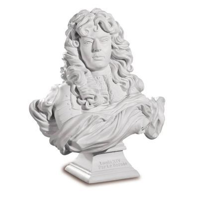 Louis XIV. 13cm Büste weiß frei nach Bernini