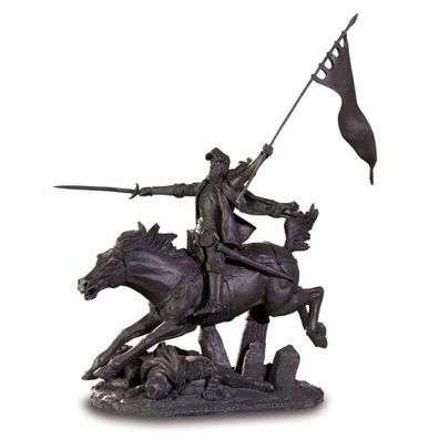 Jeanne d'Arc bronze auf Pferd beim Angriff - Johanna von Orleans (Gr. 23x19x9cm)