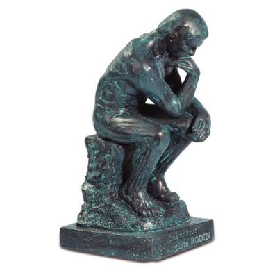 Der Denker 8cm bronze-patina nach Auguste Rodin (Gr. 8x4,5x4,5cm)