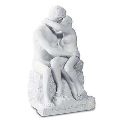 Der Kuss 8cm weiß nach Auguste Rodin (Gr. 8x5,5x5,5 cm)