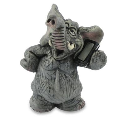 Funny Elefant - Manager mit Smartphone (Gr. 8cm)