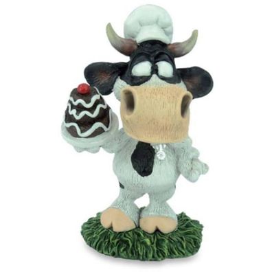 Funny Kuh Berta - Konditorin mit Kuchen und Kochmütze (Gr. 11,5cm)