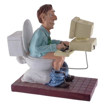 Funny Job - Immer online... - PC-User auf dem WC