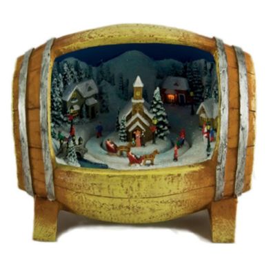 Spieluhr offenes Faß mit 8 Weihnachtsliedern inkl. Netzteil (Gr. 18,5x17x17cm)