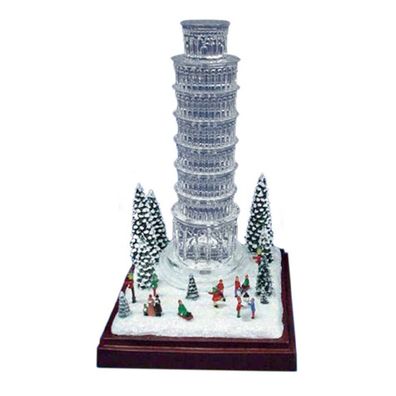 Spieluhr Weihnachten am Turm von Pisa spielt Santa Lucia mit Lichteffekten inkl. Netz