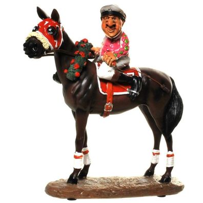 Funny Beruf - Figur Jockey auf Pferd (Gr. 20,5x18,5cm)