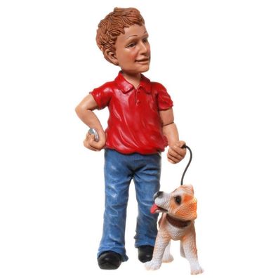 Funny Beruf - Figur Mann mit Hund (Gr. 17x8,5cm)