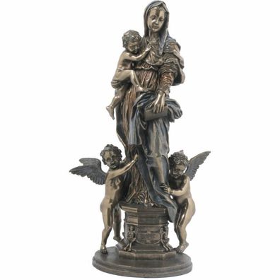 Maria mit Kind und Putten stehend bronze-coloriert (Gr. 36x20x12cm)