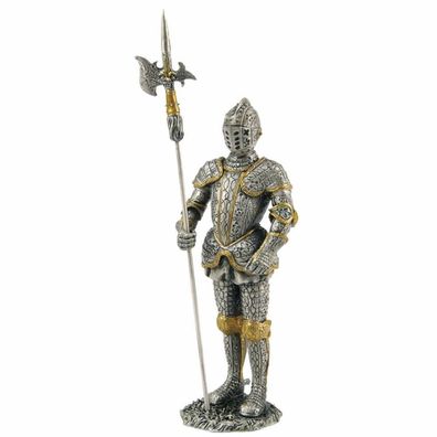 Ritter stehend mit Lanze versilbert (Zinn) (Gr. 14x4x3cm)