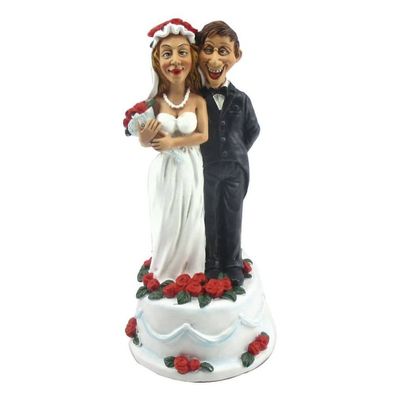Funny Wedding - Happy - Paar steht auf Torte (Gr. 15x7x7cm)