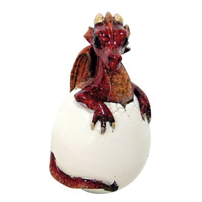 Braunes Drachenbaby im Ei (Gr. 9x5x5cm)