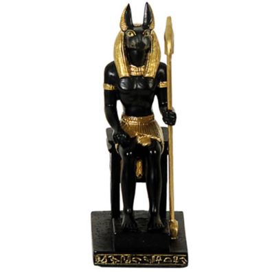 Ägyptischer Gott Anubis sitzend im Stuhl (Gr. 8cm)