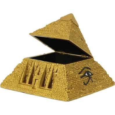 Ägyptische Schmuckdose Pyramide goldfarbend (Gr. 14x14x11cm)