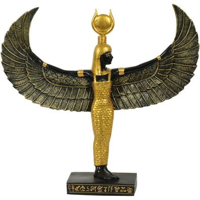 Ägyptische Göttin Isis stehend mit ausgebreiteten Flügeln (Gr. 23x24,5cm)