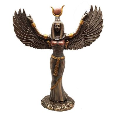 Ägyptische Göttin Isis mit ausgestreckten Armen bronze 30cm (Gr. 30x24cm)