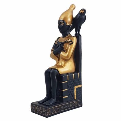 Ägyptischer Gott Osiris sitzend auf Thron 18cm (Gr. 18x4x8,5cm)