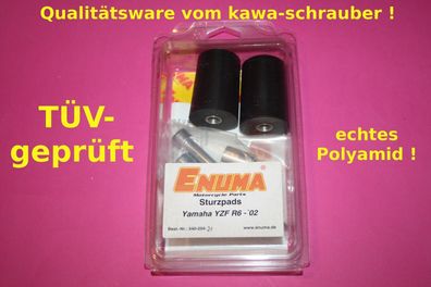 ENUMA Qualitäts Sturzpads Chrashpads Yamaha YZF600 R6 bis Bj. 2002 konisch schwa