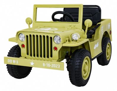 Jeep Willys MB Retro 4x35W - beige Kinderauto - Kinder Elektroauto