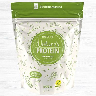 Nutri-Plus Natures Protein 500g - veganes Eiweiß ohne Zusätze