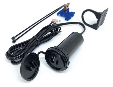 BAAS USB11 Steckdose 10-26V Twin Dose USB-A USB-C mit Halter bzw. Haltewinkel