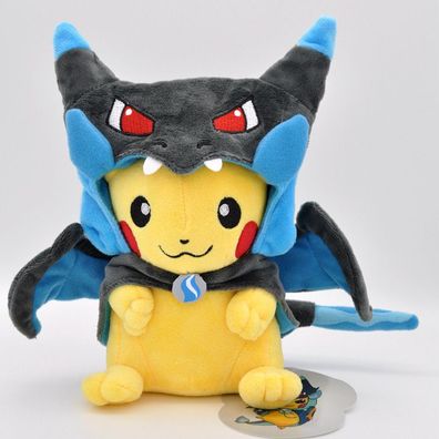 Pikachu Cosplay Mega Charizard X Plüsch Puppe Anime Pokémon Stofftier Spielzeug