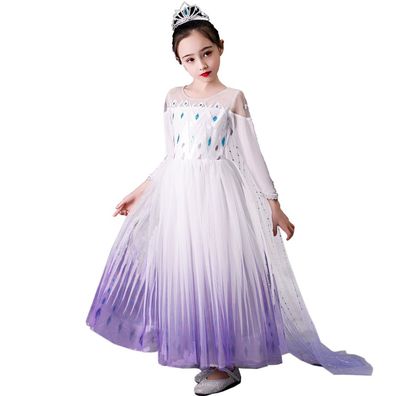Kinder Frozen II Elsa Cosplay Kostüm Anzüge Mädchen Süß Prinzessinenkleid Cos