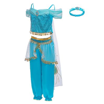 Kinder Prinzessin Jasmine Cosplay Kostüm Aladdin and the magic lamp Outfit#02