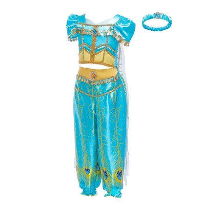 Kinder Prinzessin Jasmine Cosplay Kostüm Aladdin and the magic lamp Outfit#03