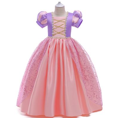 Kinder Aurora Rapunzel Sofia Cosplay Kostüm geschwollenes Prinzessinnenkleid