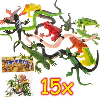 15 Reptilien Figuren - Spielfiguren Mitgebsel Kinder Geburtstag Kindergeburtstag