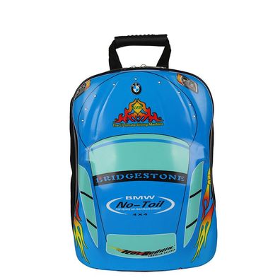 Cartoon Wagen Rucksack Eierschalen Backpack Kinder Schultasche 24x13x34cm Blau