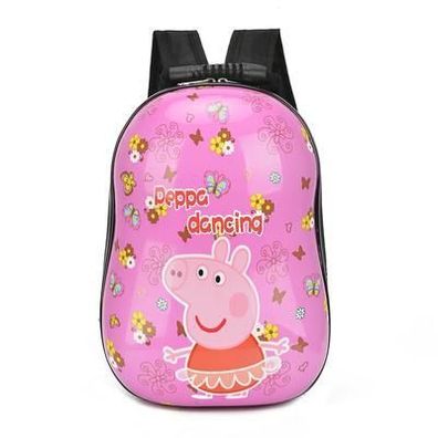 Cartoon Peppa Pig Rucksack Eierschalen Backpack Kinder Schultasche 24x13x34cm
