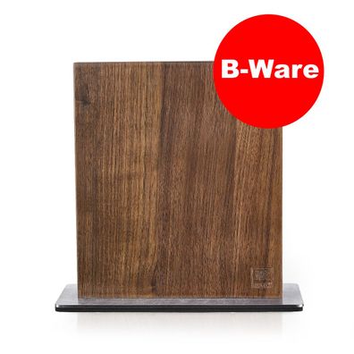 B-Ware ZAYIKO hochwertiger magnetischer Messerblock aus Nussbaumholz mit Edelstahlfuß