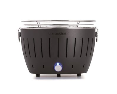 LotusGrill S Small G280 Anthrazitgrau Holzkohlegrill Tischgrill raucharm mit USB