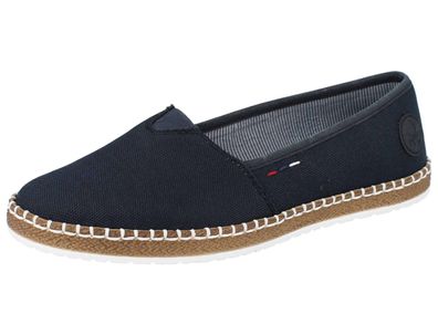 RIEKER Damen Slipper Ballarina Levy pazifik blau Textil