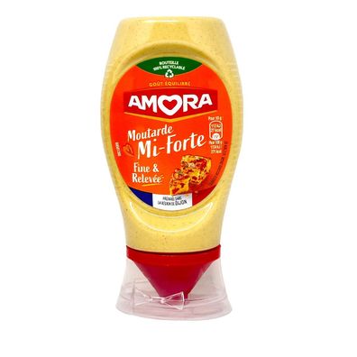 Amora Moutarde Mi-Forte Mittelscharfer Senf 260 g praktische Dosierflasche