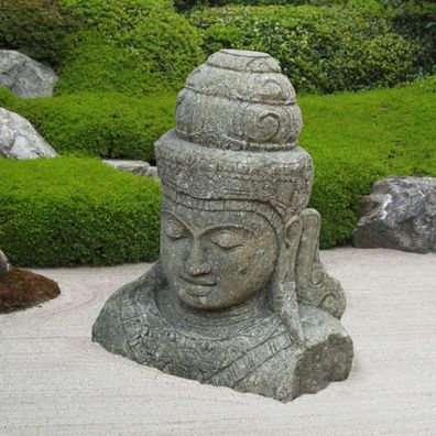 Naturstein Büste Buddha Satna