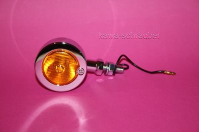 universal Custom 12V LED Blinker SHIN YO BULLET LIGHT verchromt E-geprüft flach