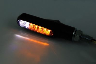 Paar universal LED Mini Blinker getönt mit Positionslicht weiß E-geprüft vorne